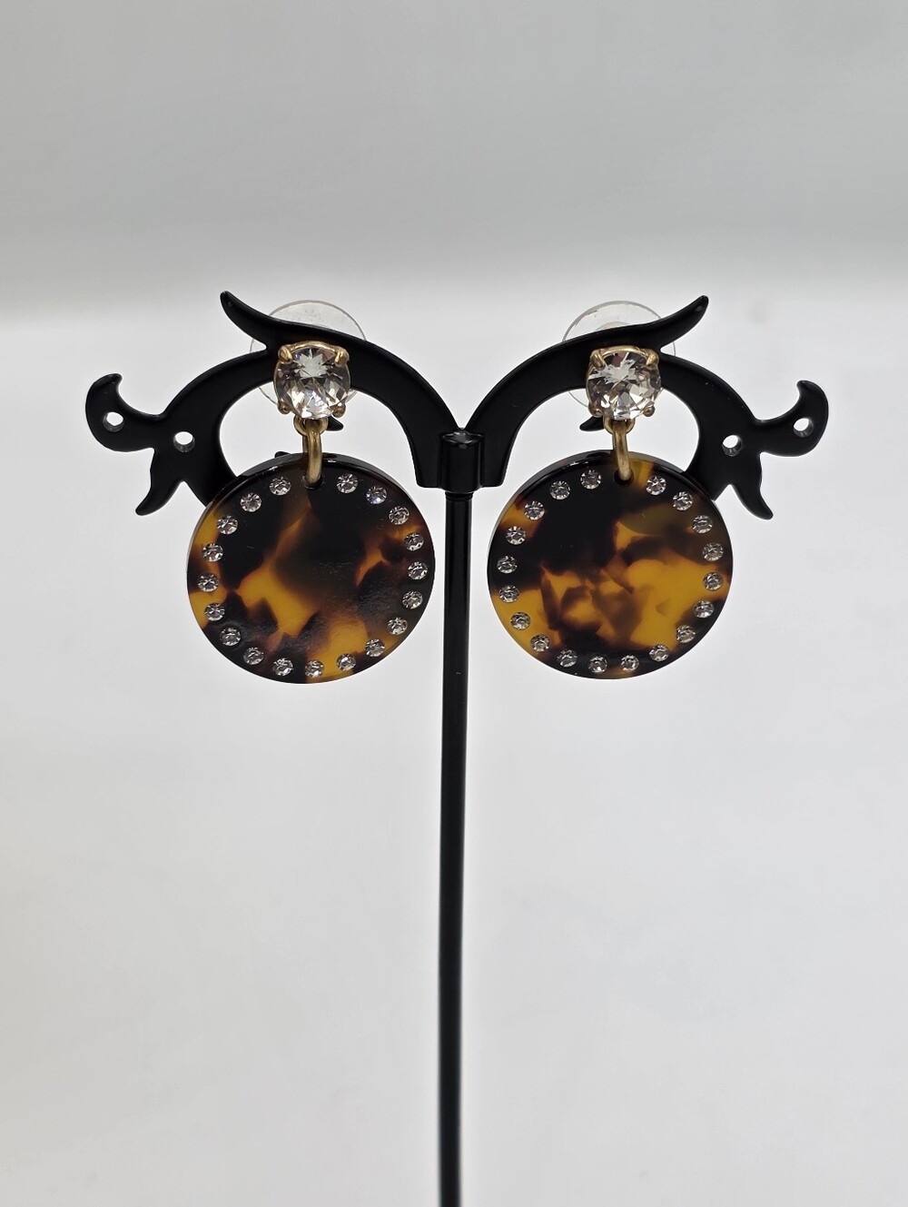 J. Crew Crystal Top Tortoiseshell Drop Earrings - Brown